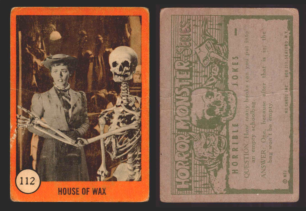 1961 Horror Monsters Series 2 Orange Trading Card You Pick Singles 67-146 NuCard 112   House of Wax  - TvMovieCards.com