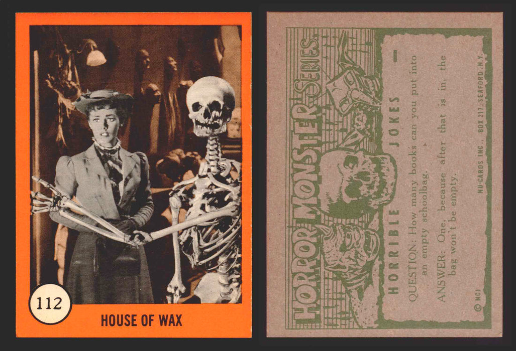 1961 Horror Monsters Series 2 Orange You Pick Trading Card Singles 67-146 NuCard #	112   House of Wax  - TvMovieCards.com