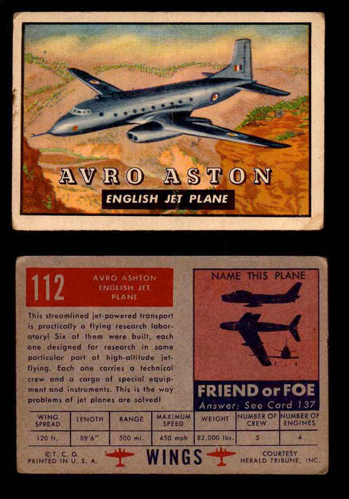1953 Wings Topps TCG Vintage Trading Cards You Pick Singles #101-200 #112  - TvMovieCards.com