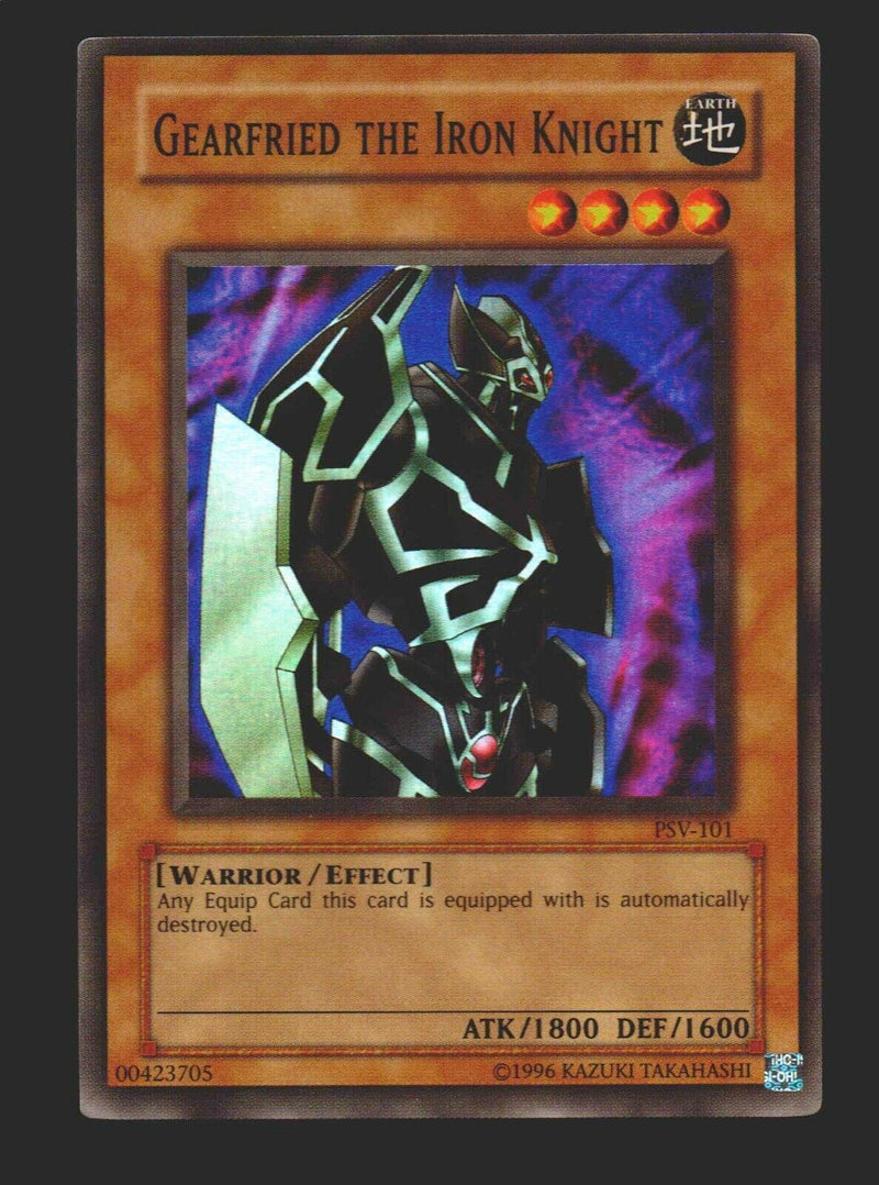 YuGiOh! Gearfried the Iron Knight  PSV-101 Super Rare Holographic Card   - TvMovieCards.com