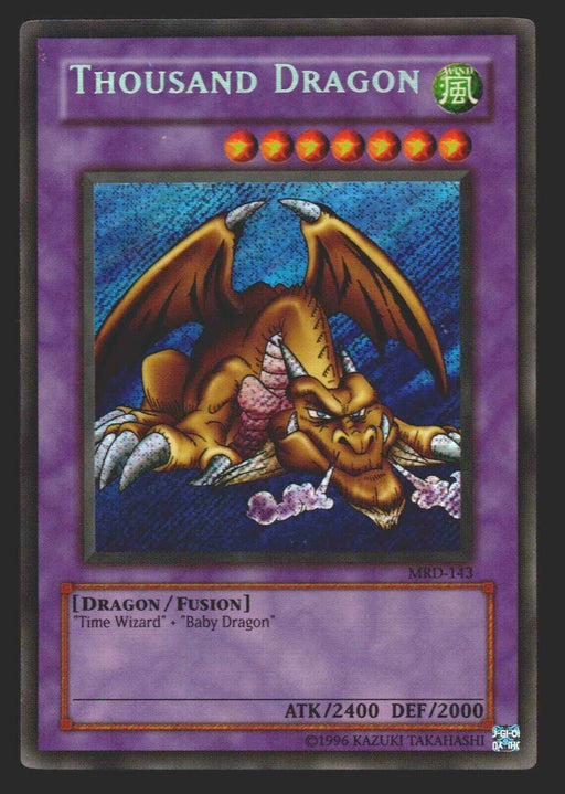 YuGiOh! Thousand Dragon MRD-143 Secret Rare Unlimited Holographic Card   - TvMovieCards.com