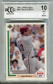 1991 Upper Deck #447 Dale Murphy Card Graded PSA 10 Mint   - TvMovieCards.com