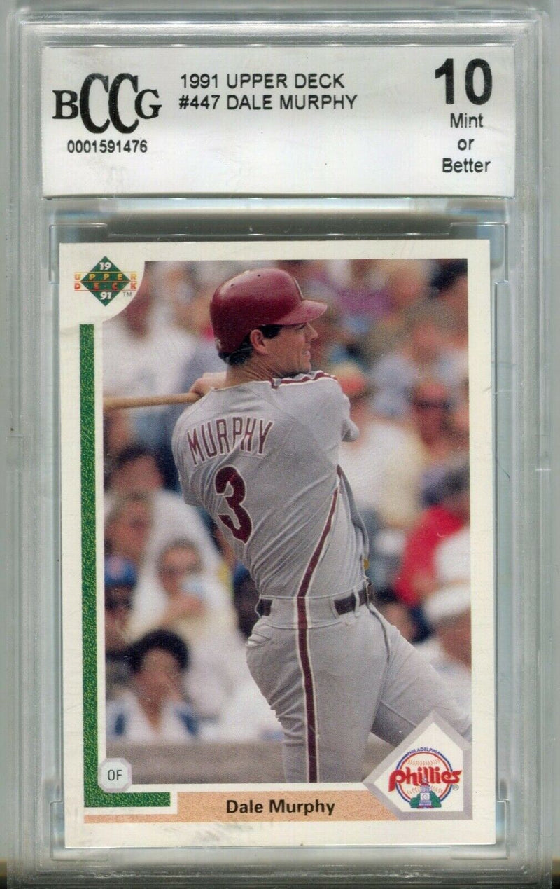 1991 Upper Deck #447 Dale Murphy Card Graded PSA 10 Mint   - TvMovieCards.com