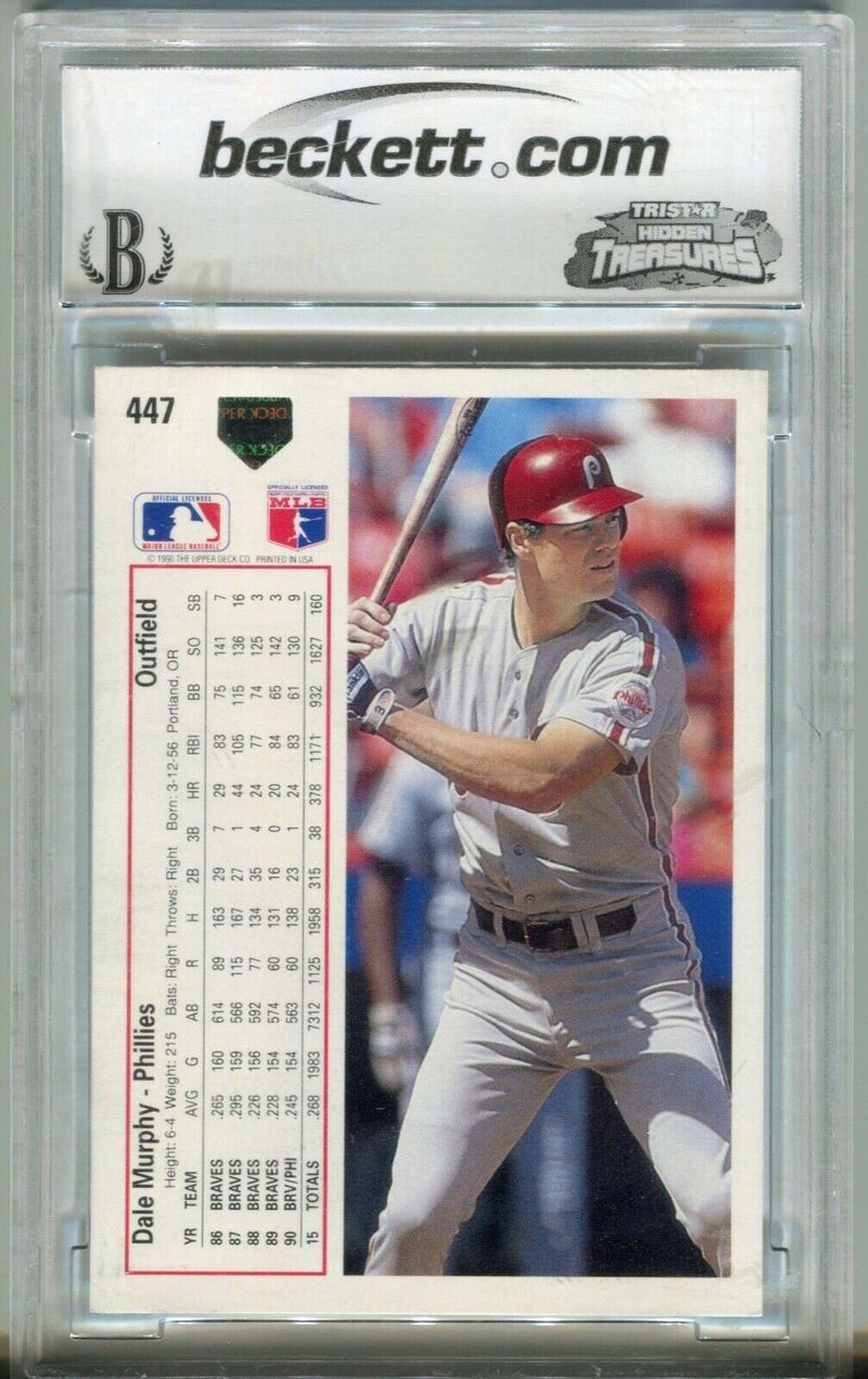 1991 Upper Deck #447 Dale Murphy Card Graded PSA 10 Mint   - TvMovieCards.com