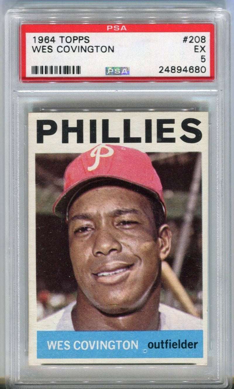 1964 Topps Baseball # 208 Wes Covington Phillies EX PSA 5 Trading Card   - TvMovieCards.com