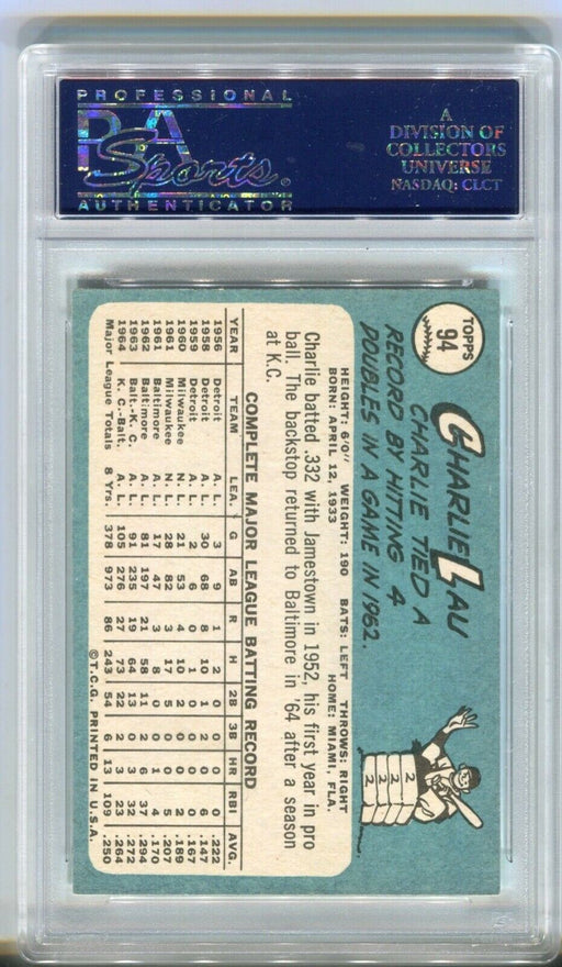 1965 Topps Baseball Charlie Lau #94 Orioles Catcher PSA 7 NM-MT   - TvMovieCards.com
