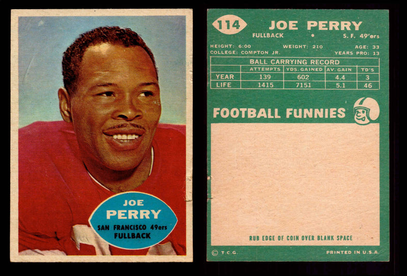 1960 Topps Football Trading Card You Pick Singles #1-#132 G/VG #	114	Joe Perry (HOF)  - TvMovieCards.com