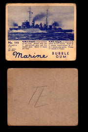 1944 Marine Bubble Gum World Wide V403-1 Vintage Trading Card #1-120 Singles #115 H.M.S. Seagull  - TvMovieCards.com