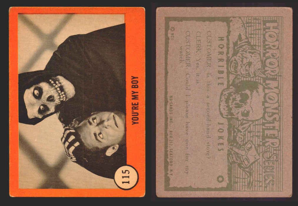 1961 Horror Monsters Series 2 Orange Trading Card You Pick Singles 67-146 NuCard 115   You're Mmy Boy  - TvMovieCards.com