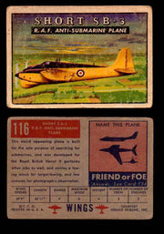 1953 Wings Topps TCG Vintage Trading Cards You Pick Singles #101-200 #116  - TvMovieCards.com