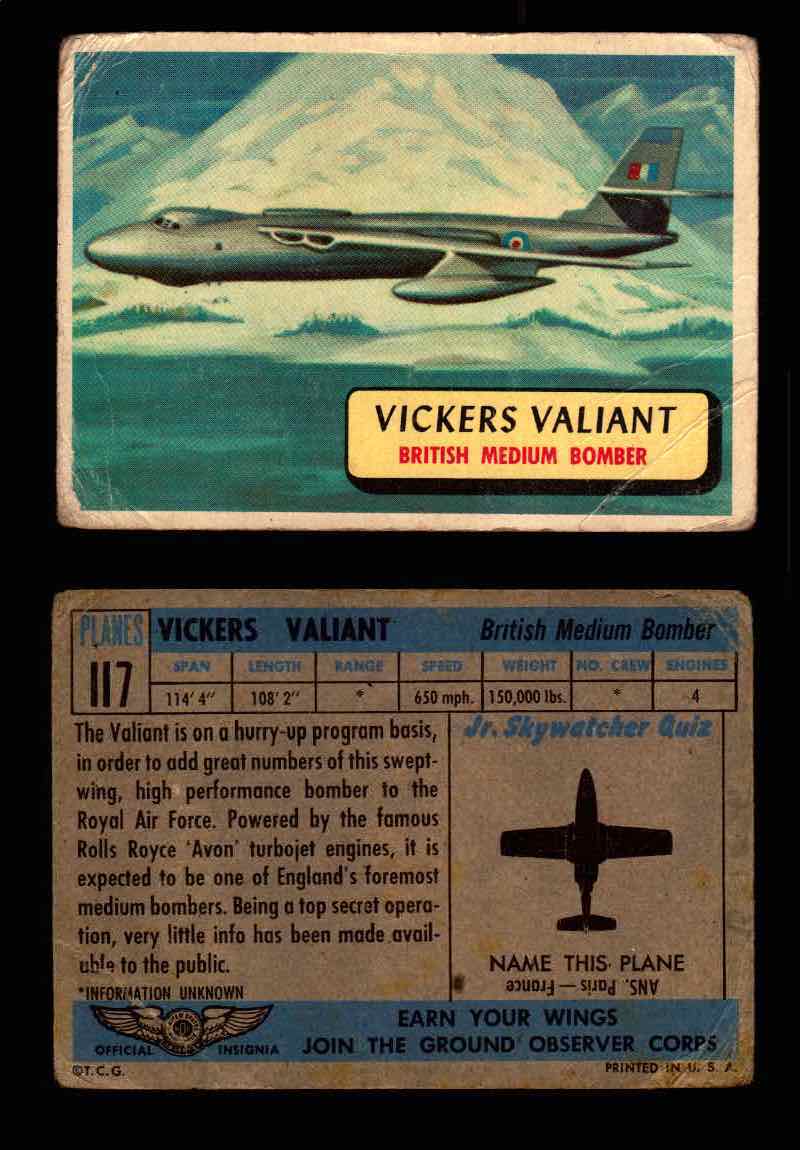 1957 Planes Series II Topps Vintage Card You Pick Singles #61-120 #117  - TvMovieCards.com