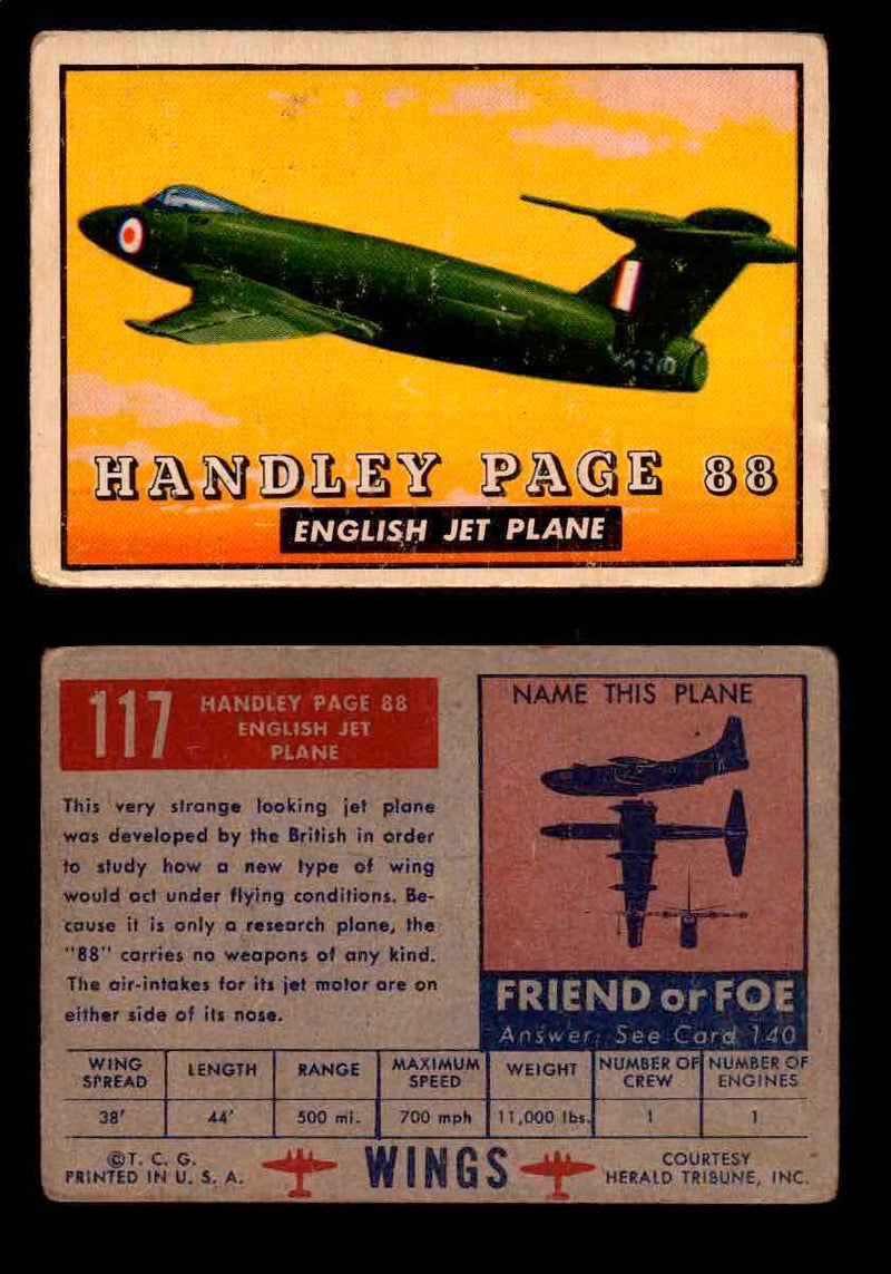 1953 Wings Topps TCG Vintage Trading Cards You Pick Singles #101-200 #117  - TvMovieCards.com