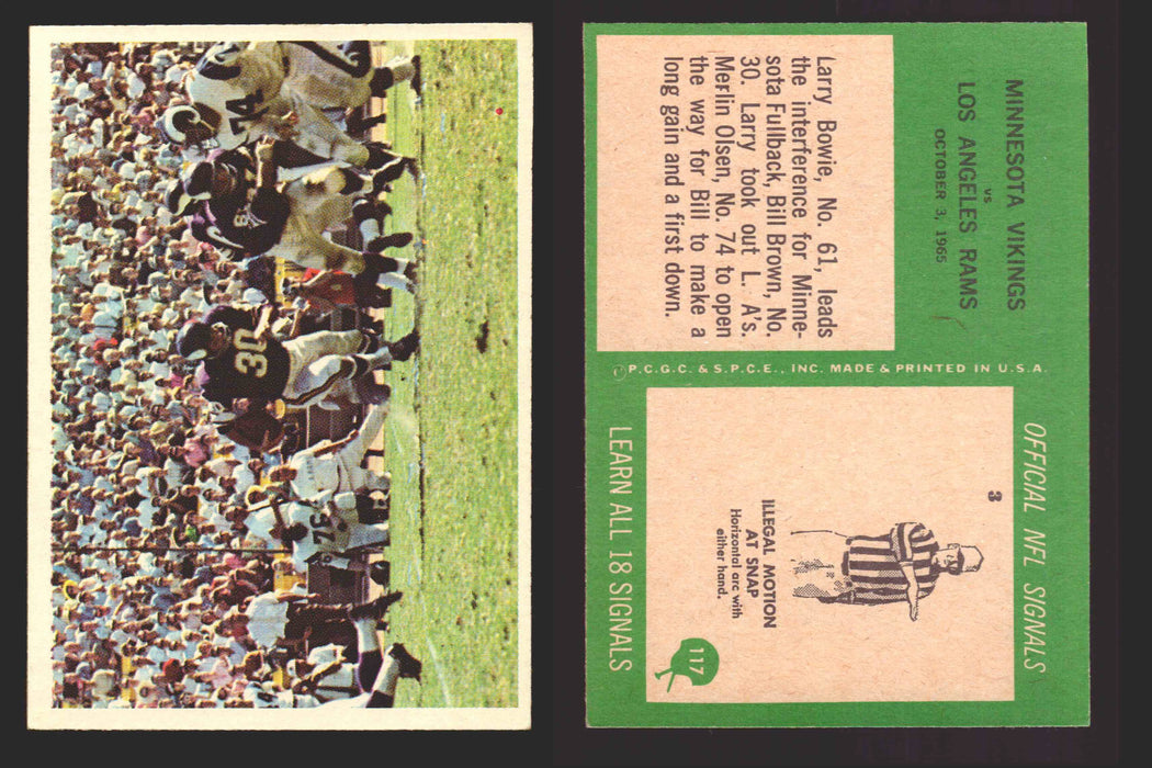 1966 Philadelphia Football NFL Trading Card You Pick Singles #100-196 VG/EX 117 Vikings Play: Bill Brown  - TvMovieCards.com