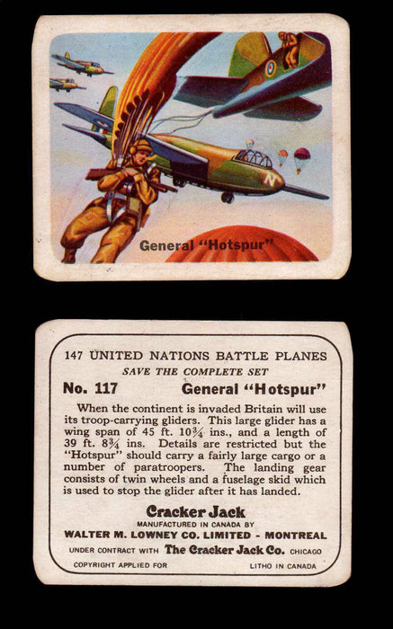 Cracker Jack United Nations Battle Planes Vintage You Pick Single Cards #71-147 #117  - TvMovieCards.com