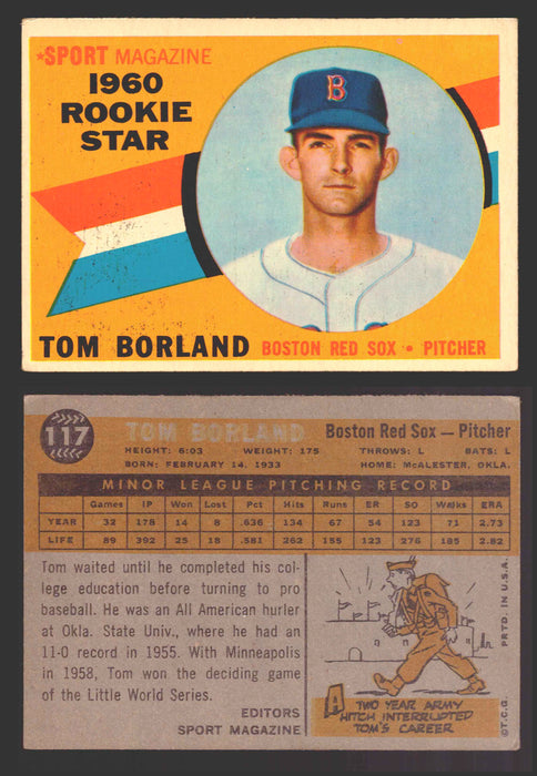 1960 Topps Baseball Trading Card You Pick Singles #1-#250 VG/EX 117 - Tom Borland RS  - TvMovieCards.com
