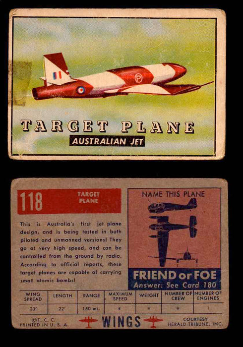 1953 Wings Topps TCG Vintage Trading Cards You Pick Singles #101-200 #118  - TvMovieCards.com