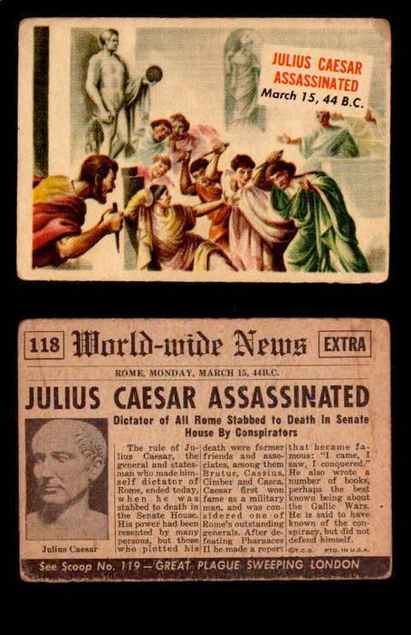 1954 Scoop Newspaper Series 2 Topps Vintage Trading Cards U Pick Singles #78-156 118   Julius Caesar Assassinated  - TvMovieCards.com