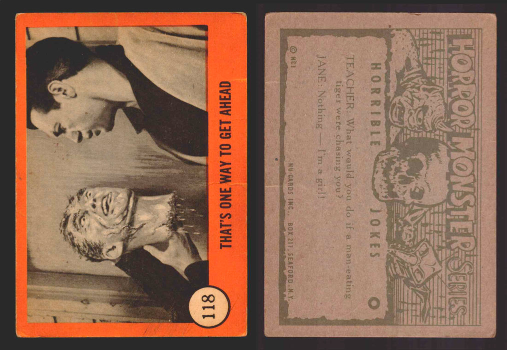 1961 Horror Monsters Series 2 Orange Trading Card You Pick Singles 67-146 NuCard 118   That's One Way to Get Ahead  - TvMovieCards.com