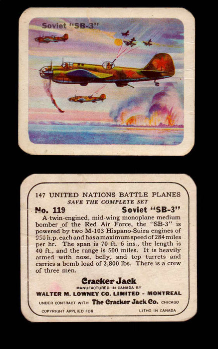 Cracker Jack United Nations Battle Planes Vintage You Pick Single Cards #71-147 #119  - TvMovieCards.com
