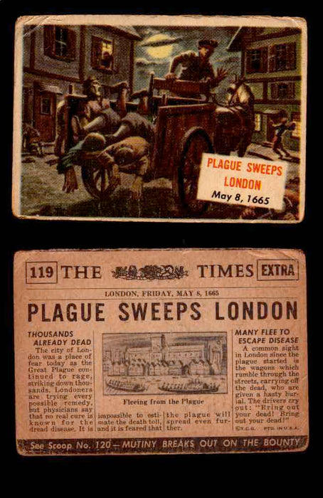 1954 Scoop Newspaper Series 2 Topps Vintage Trading Cards U Pick Singles #78-156 119   Plague Sweeps London  - TvMovieCards.com