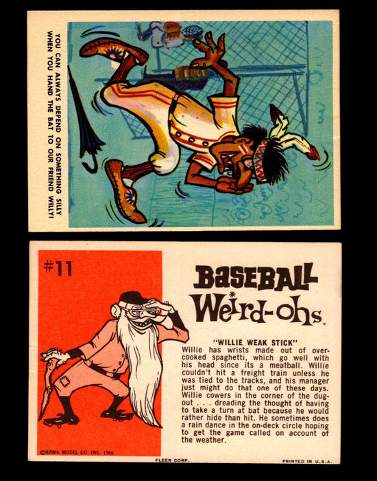 Weird-ohs BaseBall 1966 Fleer Vintage Card You Pick Singles #1-66 #11 Willie Weak Stick  - TvMovieCards.com