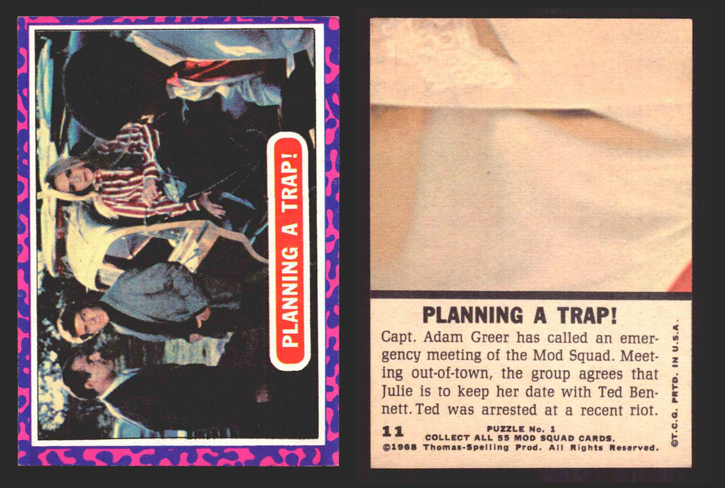 1969 The Mod Squad Vintage Trading Cards You Pick Singles #1-#55 Topps 11   Planning a Trap!  - TvMovieCards.com