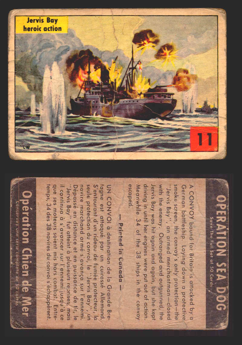 1954 Parkhurst Operation Sea Dogs You Pick Single Trading Cards #1-50 V339-9 11 Jervis Bay Heroic Action  - TvMovieCards.com