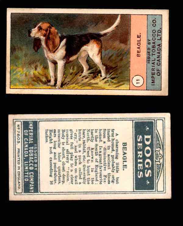 1924 Dogs Series Imperial Tobacco Vintage Trading Cards U Pick Singles #1-24 #11 Beagle  - TvMovieCards.com