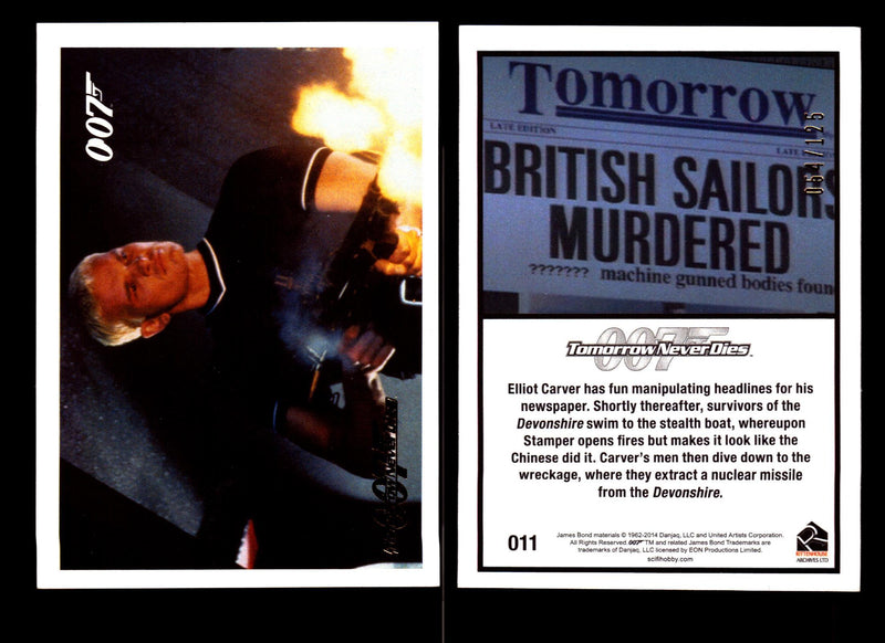 James Bond Archives 2014 Tomorrow Never Dies Gold Parallel Card You Pick Singles #11  - TvMovieCards.com
