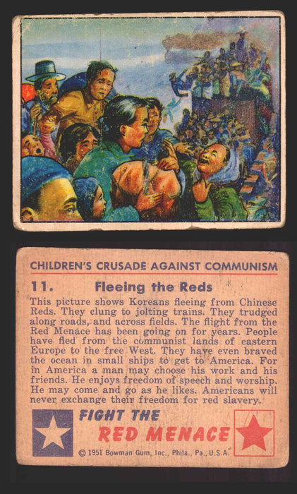1951 Red Menace Vintage Trading Cards #1-48 You Pick Singles Bowman Gum 11   Fleeing the Reds  - TvMovieCards.com