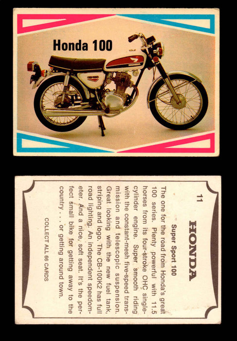 1972 Street Choppers & Hot Bikes Vintage Trading Card You Pick Singles #1-66 #11   Honda 100  - TvMovieCards.com