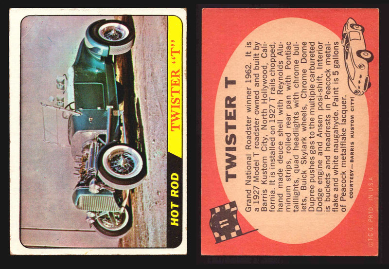 Hot Rods Topps 1968 George Barris Vintage Trading Cards #1-66 You Pick Singles #11 Twister T  - TvMovieCards.com