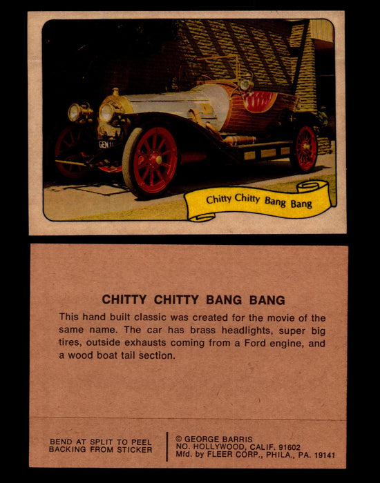 Kustom Cars - Series 2 George Barris 1975 Fleer Sticker Vintage Cards You Pick S #11 Chitty Chitty Bang Bang  - TvMovieCards.com
