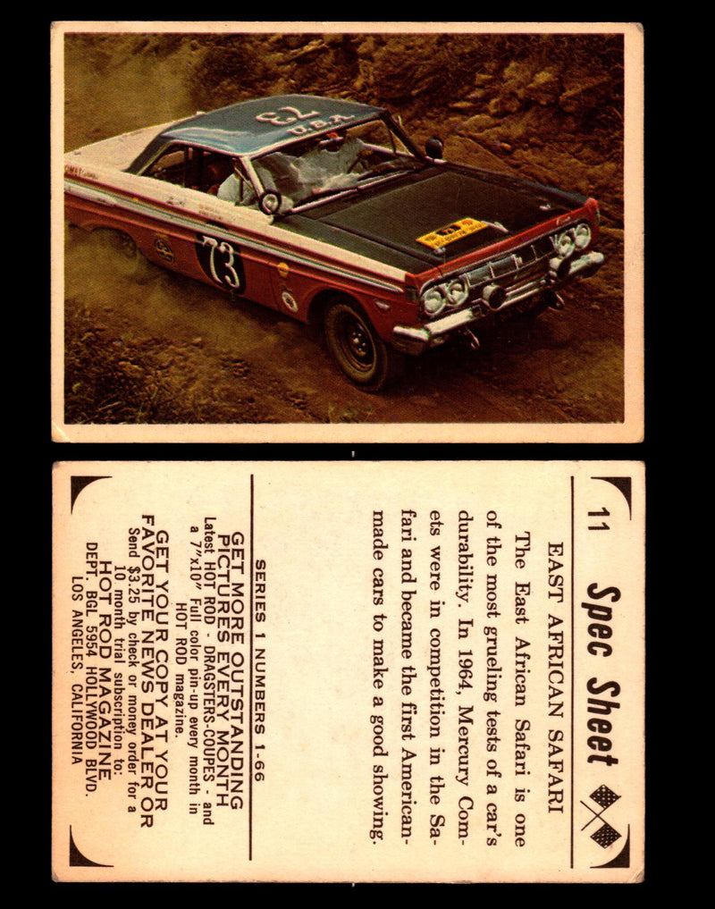 1965 Donruss Spec Sheet Vintage Hot Rods Trading Cards You Pick Singles #1-66 #11  - TvMovieCards.com