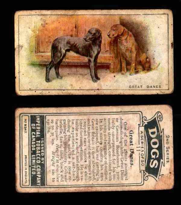 1925 Dogs 2nd Series Imperial Tobacco Vintage Trading Cards U Pick Singles #1-50 #11 Great Danes  - TvMovieCards.com