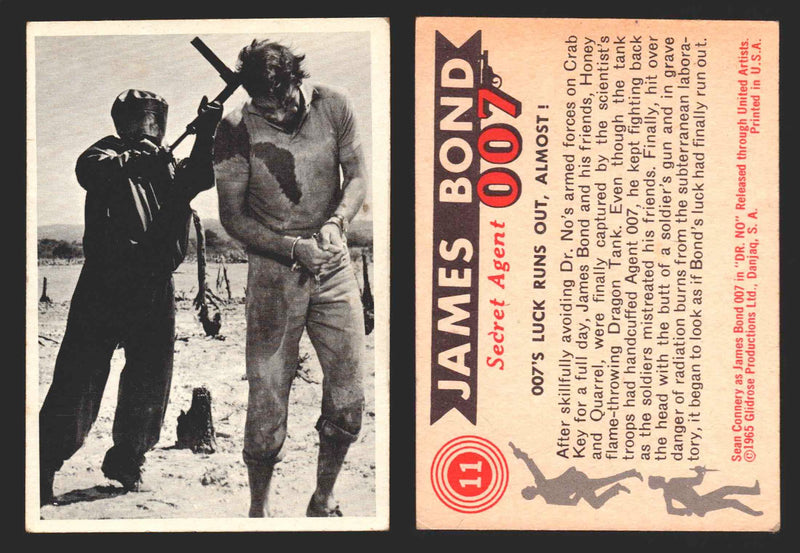 1965 James Bond 007 Glidrose Vintage Trading Cards You Pick Singles #1-66 11   007's Luck Runs Out Almost  - TvMovieCards.com