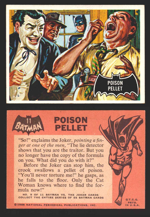 1966 Batman (Black Bat) Vintage Trading Card You Pick Singles #1-55 #	 11   Poison Pellet  - TvMovieCards.com
