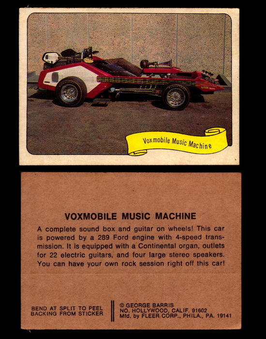 Kustom Cars - Series 1 George Barris 1975 Fleer Sticker Vintage Cards You Pick S #29 Voxmobile Music Machine  - TvMovieCards.com