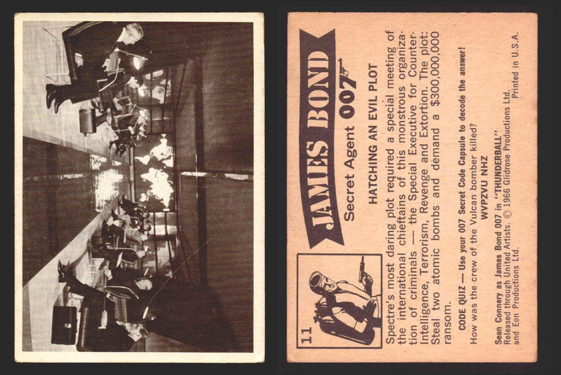 1966 James Bond 007 Thunderball Vintage Trading Cards You Pick Singles #1-66 11   Hatching An Evil Plot  - TvMovieCards.com