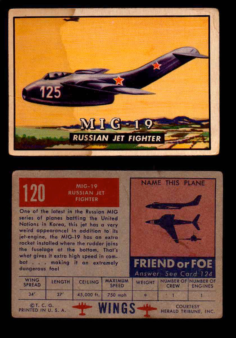 1953 Wings Topps TCG Vintage Trading Cards You Pick Singles #101-200 #120  - TvMovieCards.com