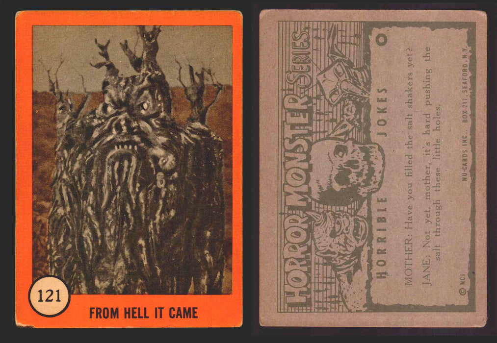 1961 Horror Monsters Series 2 Orange Trading Card You Pick Singles 67-146 NuCard 121   From Hell It Came  - TvMovieCards.com