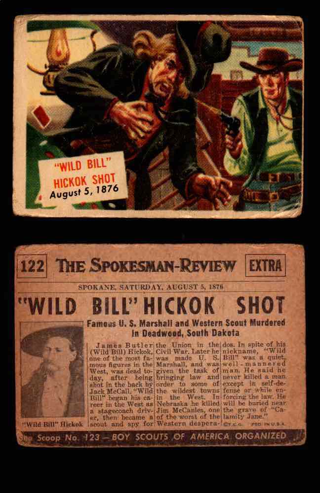 1954 Scoop Newspaper Series 2 Topps Vintage Trading Cards U Pick Singles #78-156 122   Wild Bill Hickok Shot  - TvMovieCards.com