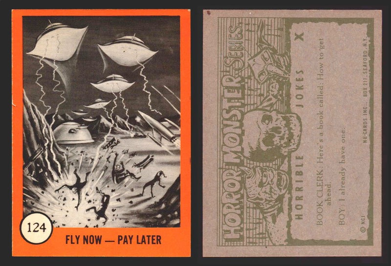 1961 Horror Monsters Series 2 Orange You Pick Trading Card Singles 67-146 NuCard #	124   Fly Now - Pay Later  - TvMovieCards.com