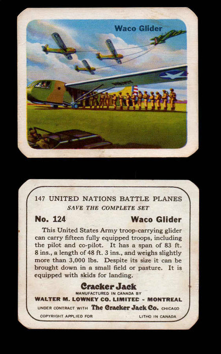 Cracker Jack United Nations Battle Planes Vintage You Pick Single Cards #71-147 #124  - TvMovieCards.com