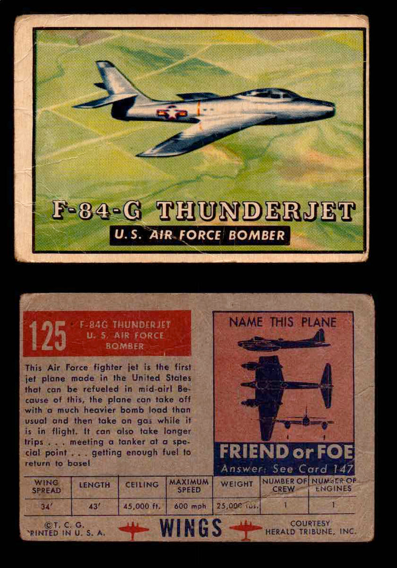 1953 Wings Topps TCG Vintage Trading Cards You Pick Singles #101-200 #125  - TvMovieCards.com