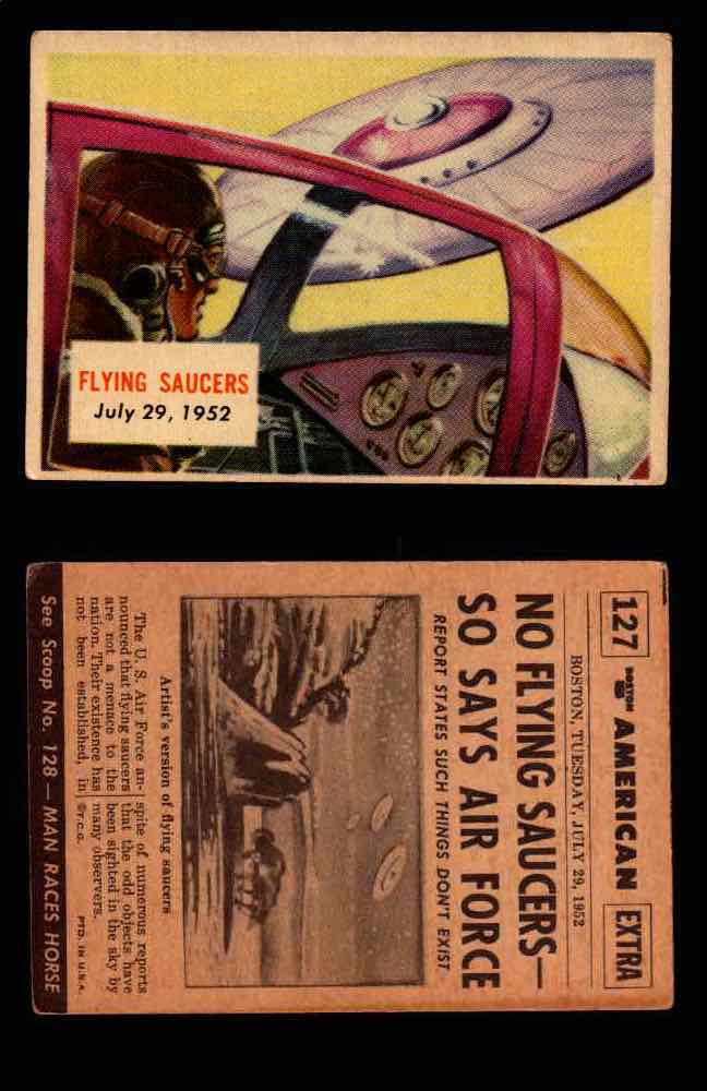 1954 Scoop Newspaper Series 2 Topps Vintage Trading Cards U Pick Singles #78-156 127   Flying Saucers  - TvMovieCards.com