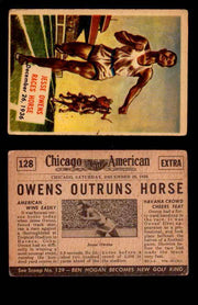 1954 Scoop Newspaper Series 2 Topps Vintage Trading Cards U Pick Singles #78-156 128   Jesse Owens Races Horse  - TvMovieCards.com