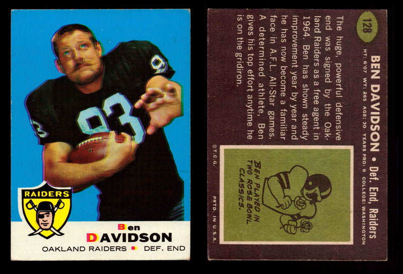 1969 Topps Football Trading Card You Pick Singles #1-#263 G/VG/EX #	128	Ben Davidson  - TvMovieCards.com