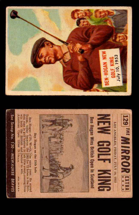 1954 Scoop Newspaper Series 2 Topps Vintage Trading Cards U Pick Singles #78-156 129   Ben Hogan New Golf King  - TvMovieCards.com