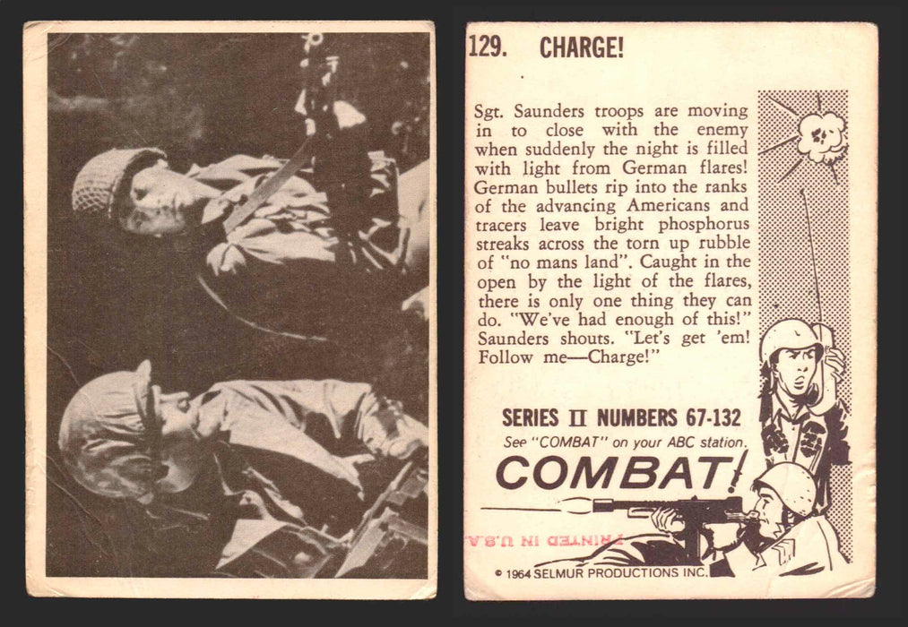 1964 Combat Series II Donruss Selmur Vintage Card You Pick Singles #67-132 129   Charge!  - TvMovieCards.com
